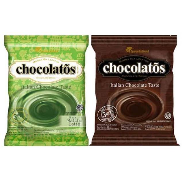 

CHOCOLATOS DRINK CHOCOLATE DAN MATCHA LATTE 1 RENCENG ISI 10 SACHET