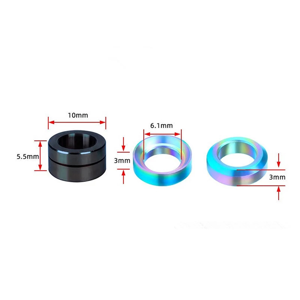 LANFY Bicycle Parts Bicycle Washers 4Pcs/set Washer Rings Concave And Convex Cycling Bicycle Brake Disc Brake Titanium Mountain Bike BMX Bike Bicycle Spacer/Multicolor