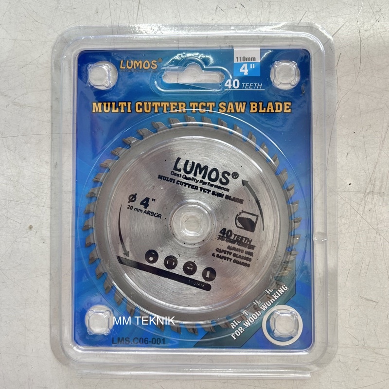 Mata Circular Saw 4" x 40T TCT Lumos Saw Blade Mata Gergaji Kayu Triplek 4 Inch