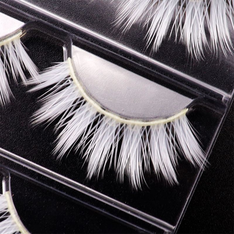 2pcs White Eyelashes. Atas + Bawah / Bulu mata cosplay putih