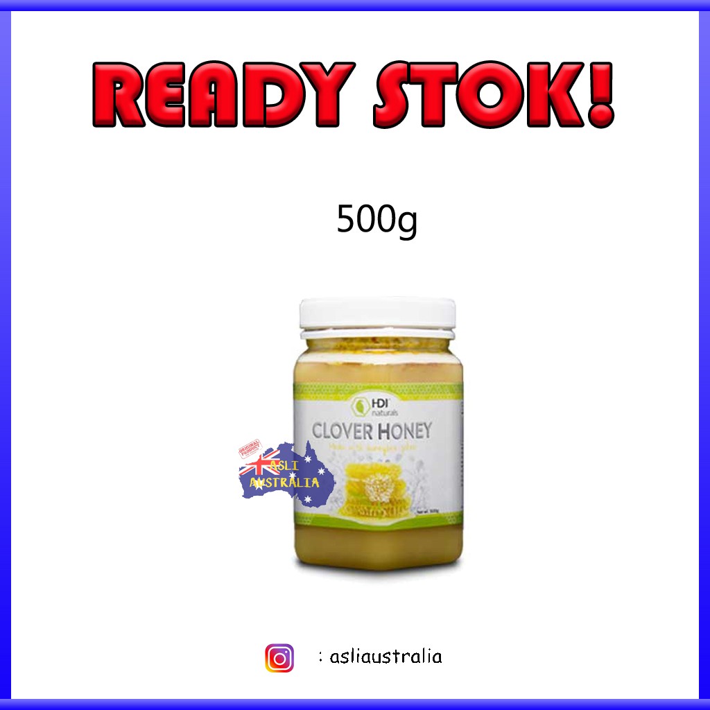 MADU CLOVER HONEY HDI NATURALS HONEY WITH BEE POLLEN 500g