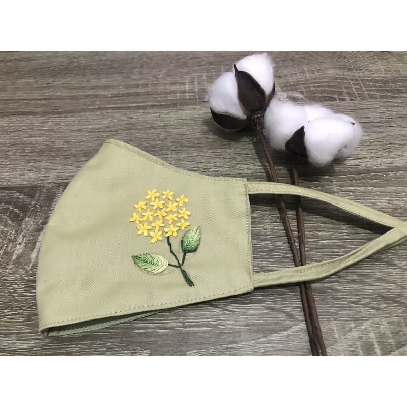 Masker Sulam Benang Warna Hijau Mint