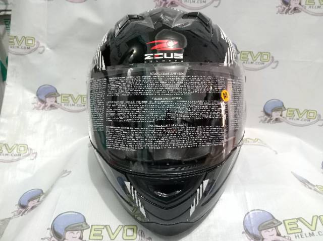 HELM ZEUS FULL FACE AL28 BLACK DSIL - FREE SMOKE VISOR ZEUS ORIGINAL ( ONGKIR 2KG )