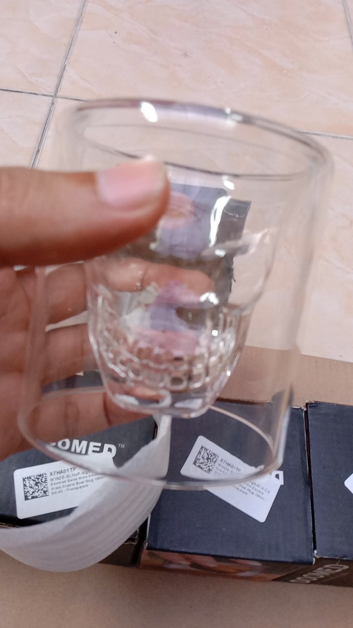 [best Quality] Doomed Gelas Wine Double Glass Crystal Beer Mug 150ml Transparent