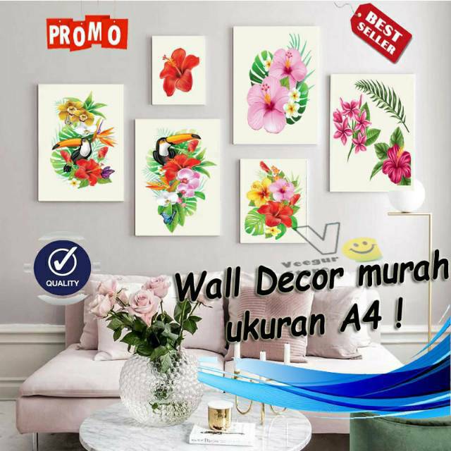 Wall decor leaf's modern uk A4 penghias dinding murah | Shopee Indonesia