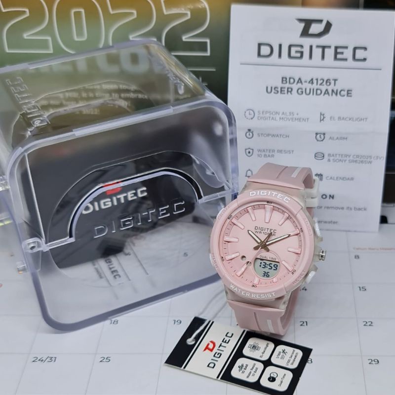 Jam Tangan Wanita Analog DIGITEC BDA-4126T Rubber Original