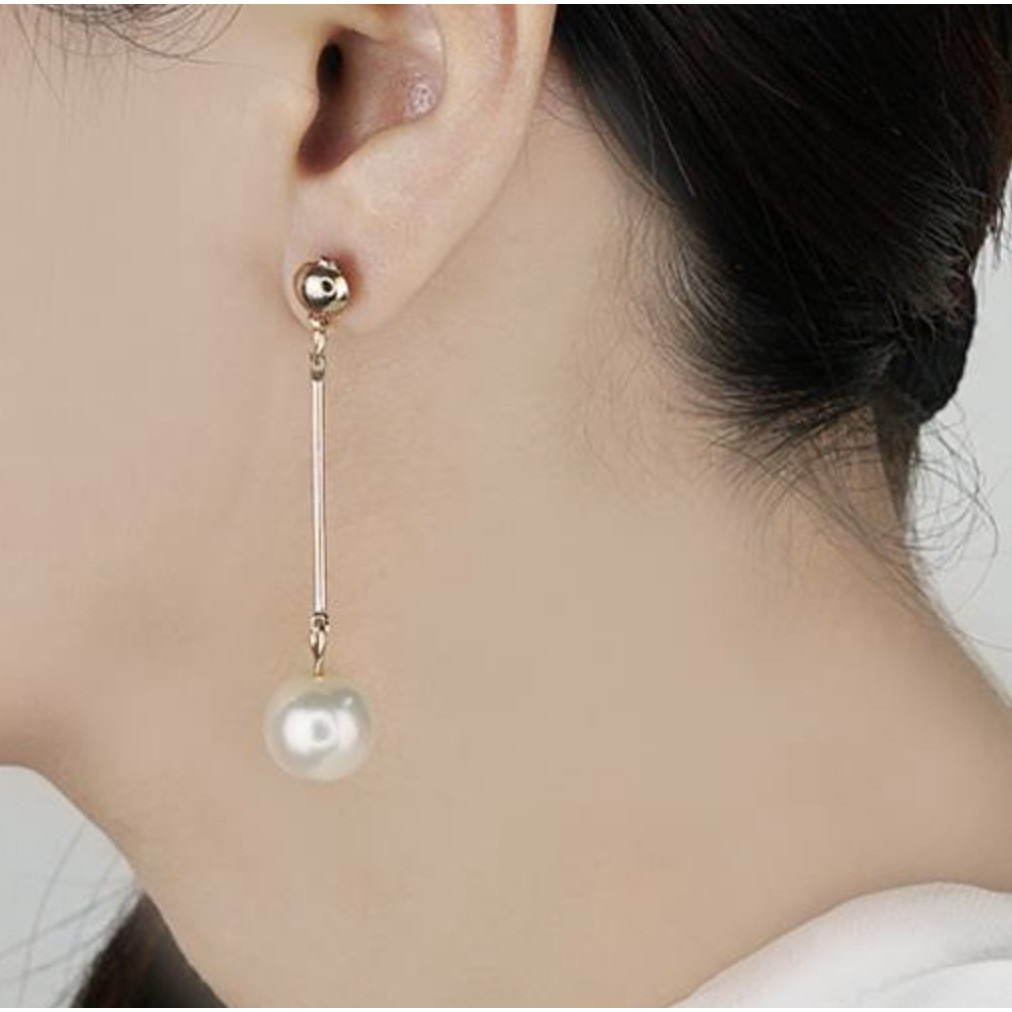Anting Mutiara Panjang Long Pearl Earrings