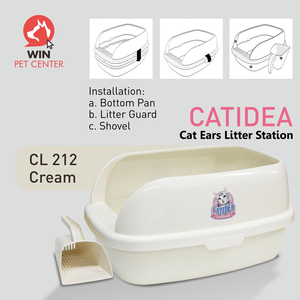 CATIDEA TOILET KUCING / CAT LITTER BOX CREAM