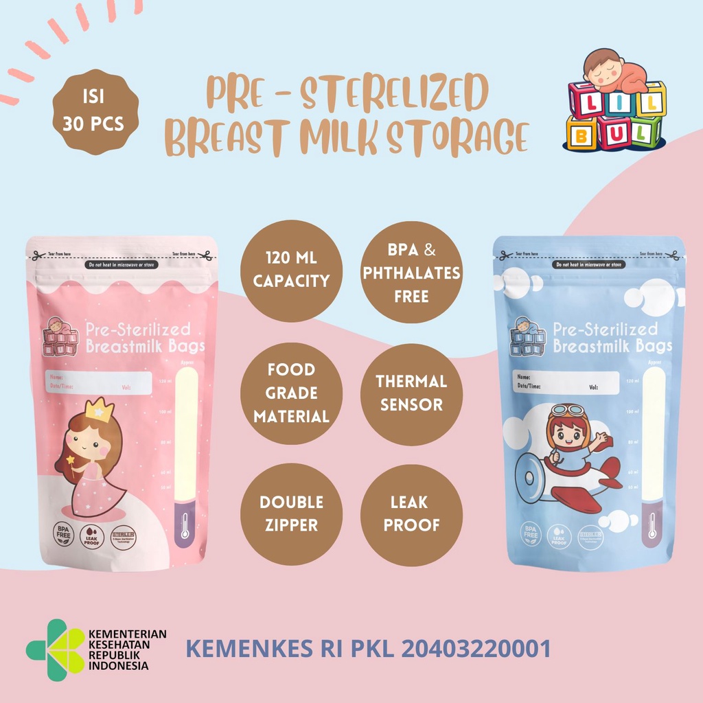 PROMO!!! Kantong Asi Bayi 120ml Isi 30 Pcs Kantong Asi Bayi Bpa Free