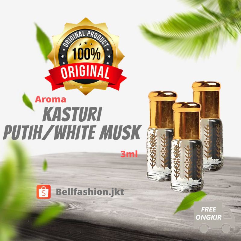 Kasturi Putih White Musk Minyak Sholat 3ml Dan 6ml Wangi Tahan Lama