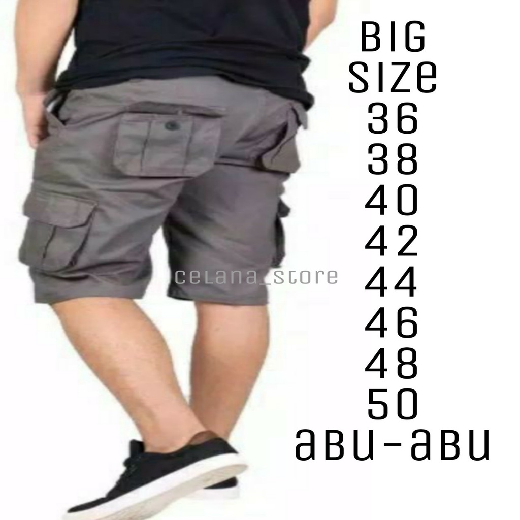 BIG SIZE 36 38 40 42 44 46 48 50/celana cargo pendek pria big size/celana big size/celana cargo pendek ukuran besar/celana jumbo/celana pdl big size/celana gunung big size