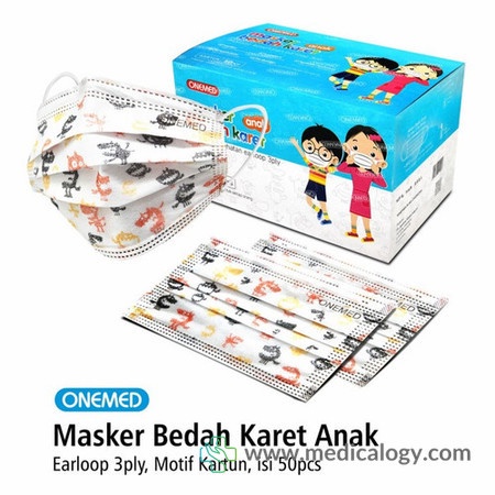 Onemed Masker Bedah Anak isi 50 Motif Kartun