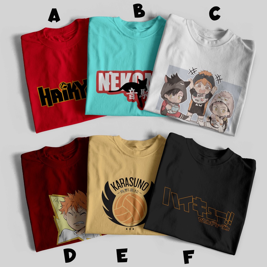 KAOS ANIME PREMIUM KARASUNO HAIKYUU HINATA SHOYO TIM / KAOS JAPAN / KAOS DISTRO / KAOS PRIA