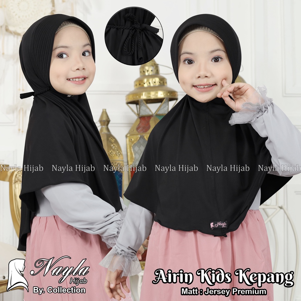 Kerudung Anak Tali Kepang AIRIN KIDS KEPANG Hijab Instan Anak Jersey Airis Terbaru Nayla Hija'b