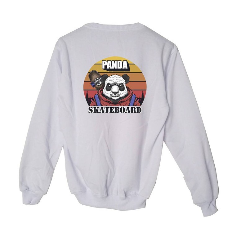 Sweater Pria Skateboard Panda Sweater Crewneck Fleece Size M - XXL