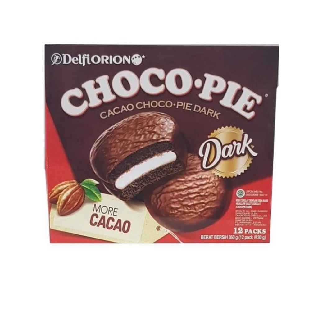 

Delfi Orion Choco Pie Cacao Choco Pie Dark More Cacao 360 gram