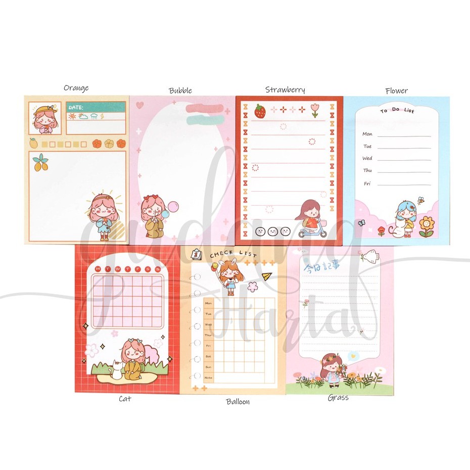 Sticky Notes Agenda Girl Notes Lucu DIY Scrapbook GH 301429