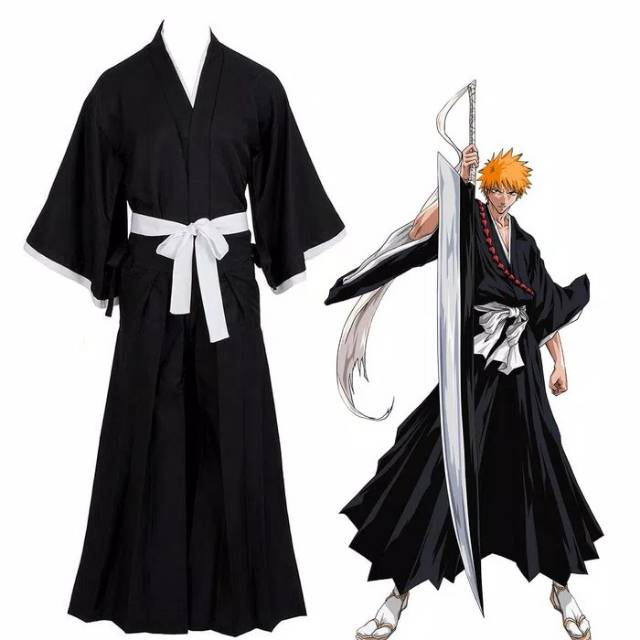 COSTUME - BLEACH YUKATA HAKAMA/ Baju tradisional Jepang /Cosplay