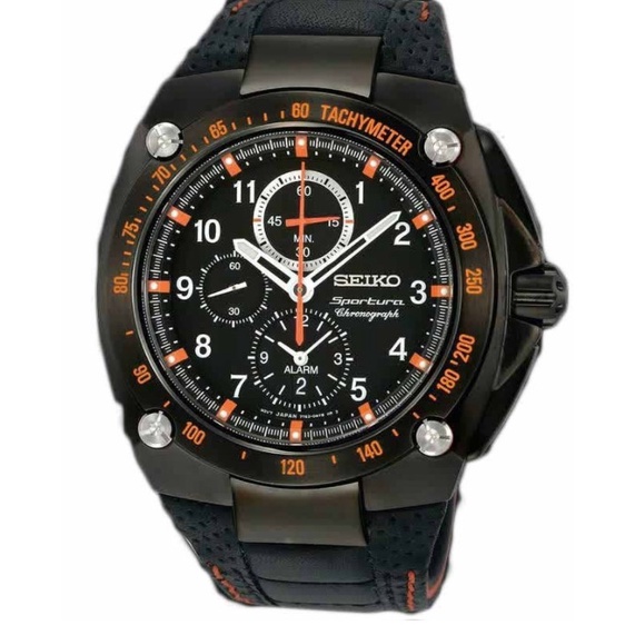 Seiko SNAE37P1 Sportura Chronograph Black Orange