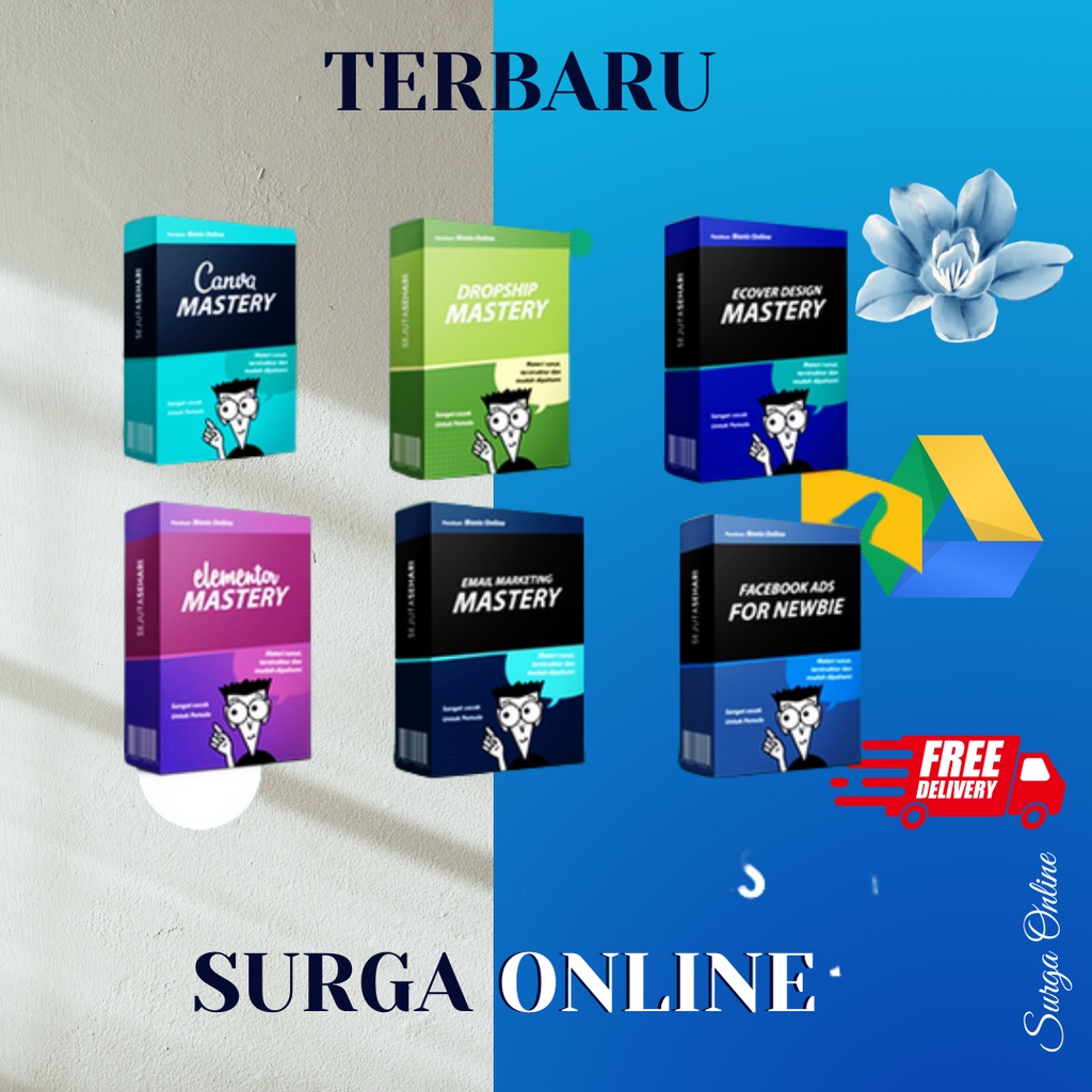 Paket 20 Ecourse Lengkap Pemula FB, Wordpress, Canva, Dropship, Ads, Dll