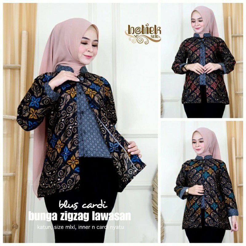 Blouse Layer Lawasan Katun Batik Halus Murah Baju Atasan wanita Kerja Kancing Depan Lengan Panjang Kuliah Kampus Remaja Cewek Putri Batik Kerja Premium Seragam Kantor Modis Muslimah Kekinan Murah Terbaru