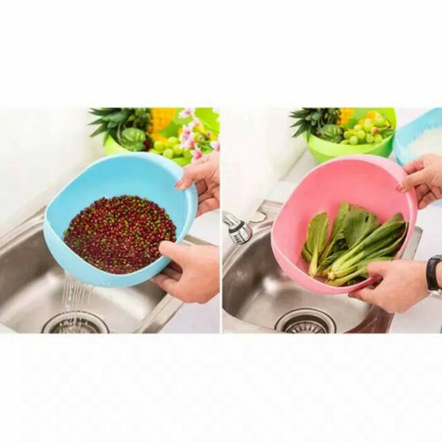 Baskom wadah cuci beras sayur buah multifunction bowl