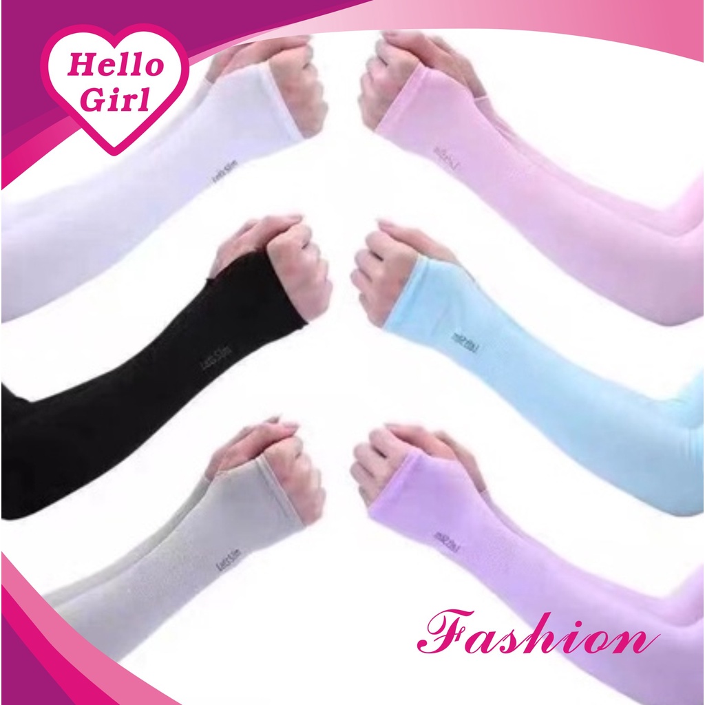 (Hello Girl) D40  Sepasang Sarung Tangan Manset Let's Slim Cool wristlet Original Import