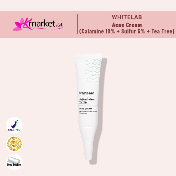 [BPOM] Whitelab Acne Cream 10Gr (Calamine 10% + Sulfur 5% +Tea Tree)