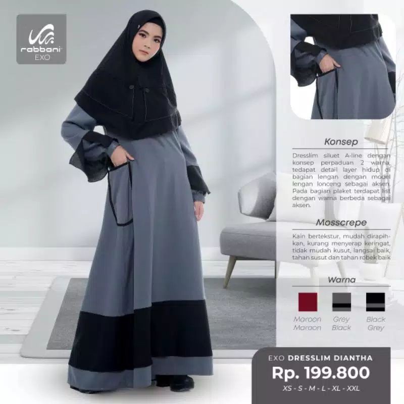 Rabbani Exo dresslim diantha CMB - Gamis rabbani