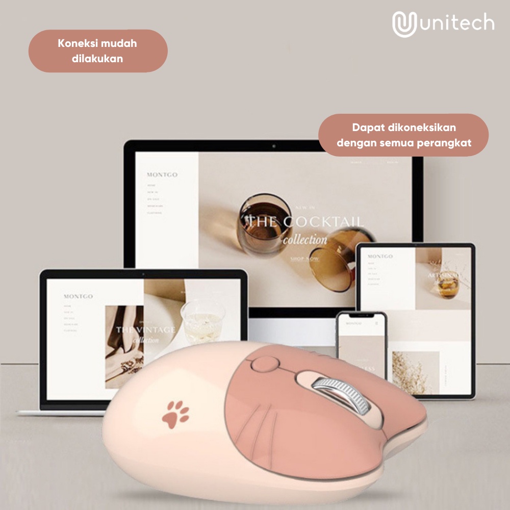 Mouse Wireless Unitech M3 Cat Paw 2.4G 1600dpi