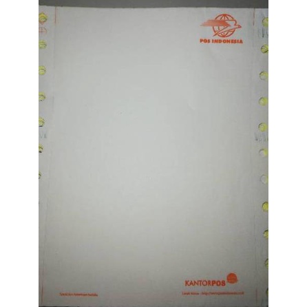 

V Kertas Resi agen pos indonesia murah 1 ply continues logo kantorpos ukuran A4 dibagi4 MLO posfin Σ➘ 50=VV