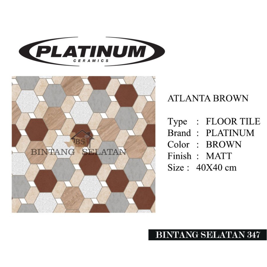 KERAMIK LANTAI PLATINUM KW 1 FLOOR TILE CERAMIC ATLANTA GREY BROWN 40X40 MATT