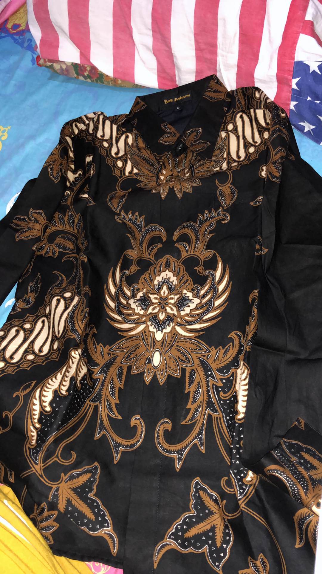 Paran Wangsa Kemeja Batik Pria Lengan Panjang Slimfit Katun Printing Hem Baju Seragam Kantor Modern