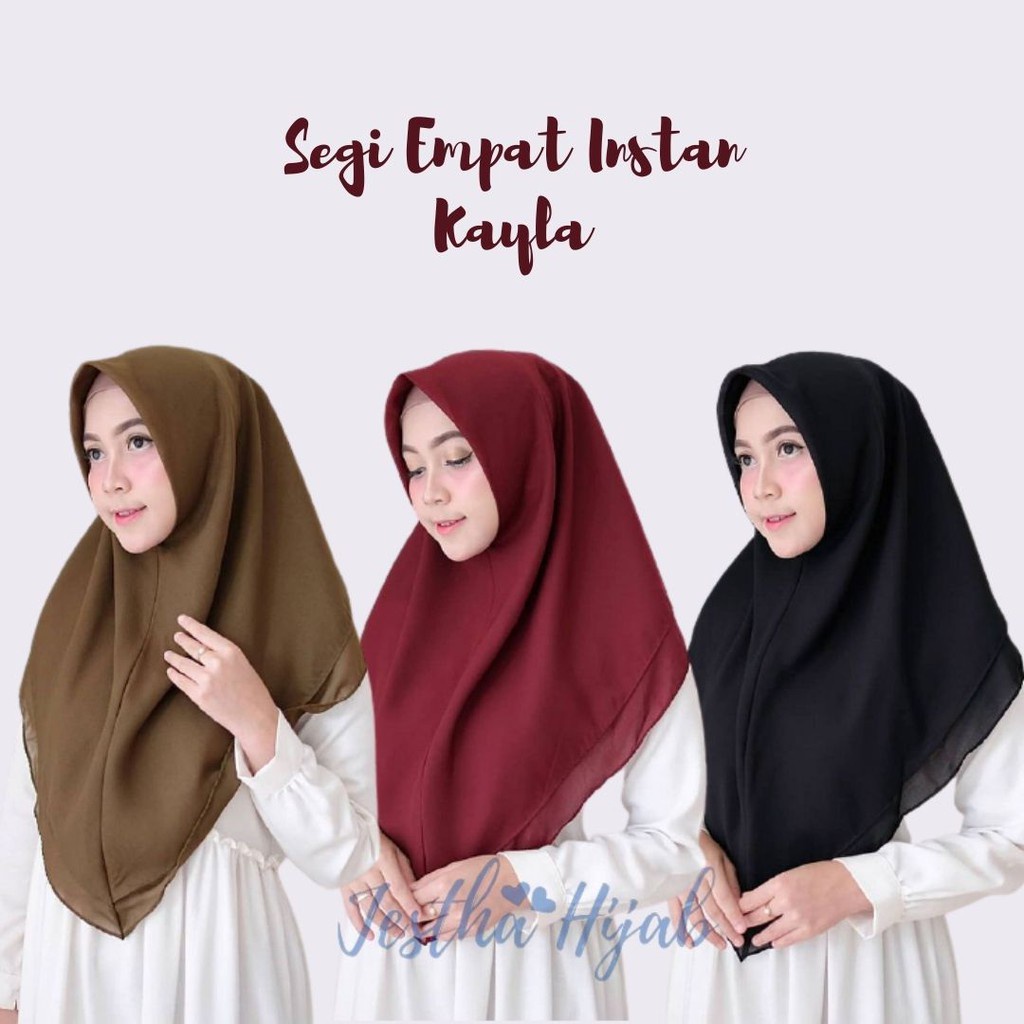 (PROMO) KHIMAR KAYLA 2 LAYER / HIJAB KERUDUNG JILBAB INSTANT INSTAN