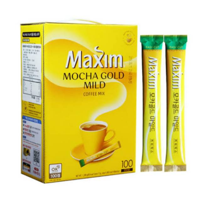

Maxim Mocha GoldcMild Coffee Mix isi 100 pcd
