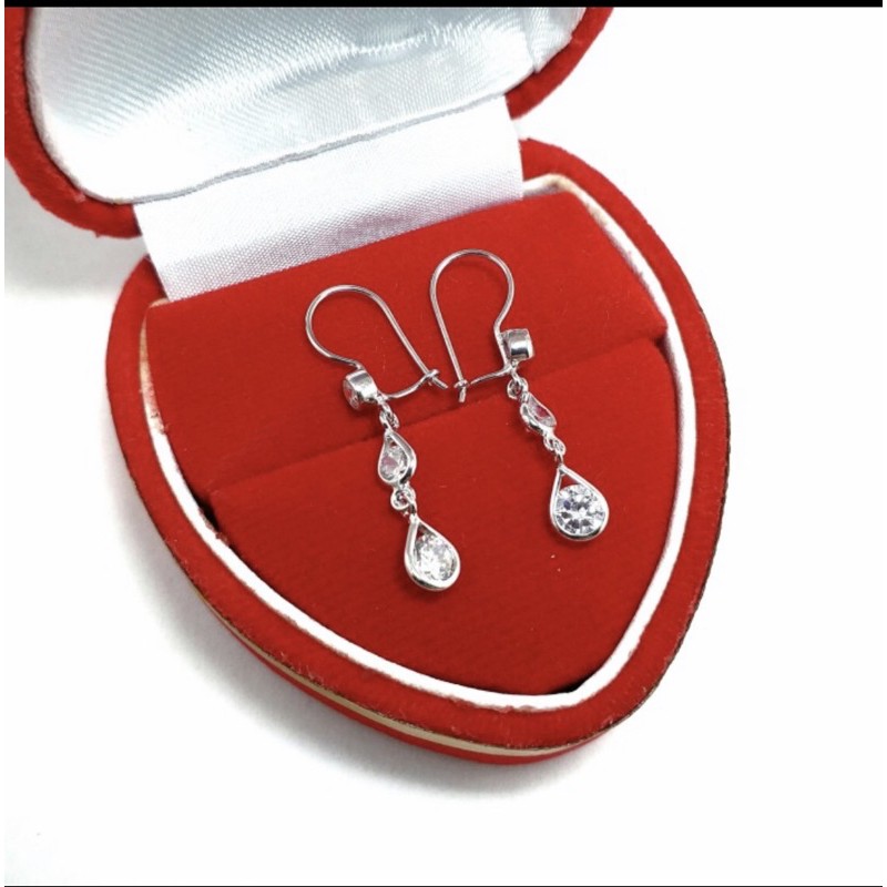 Anting wanita anting perak 925 lapis emas putih anting cewek perak 925 S394