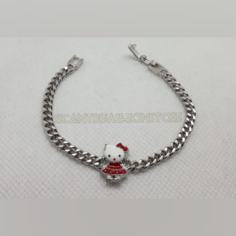 (PROMO)GELANG TITANIUM SILVER ANAK-ANAK TERBARU DAN TERLARIS PERHIASAN ANAK MEWAH TIDAK LUNTUR LUCU