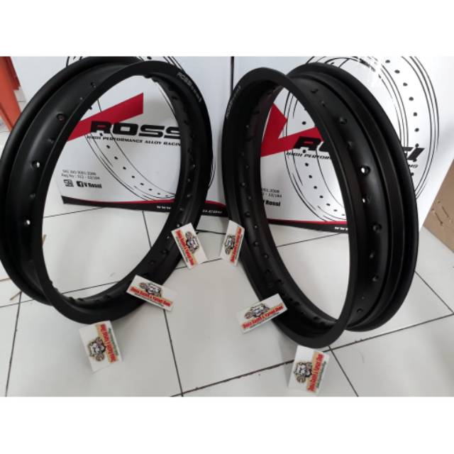 Velg Rossi 215 250 17 hole 36 Hitam silver gold merah biru