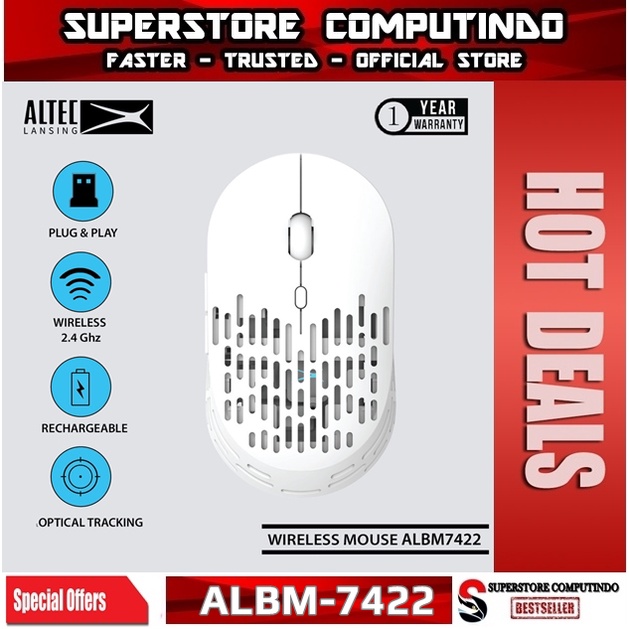 Mouse Wireless Altec Lansing ALBM-7422 White | Altec ALBM7422 White