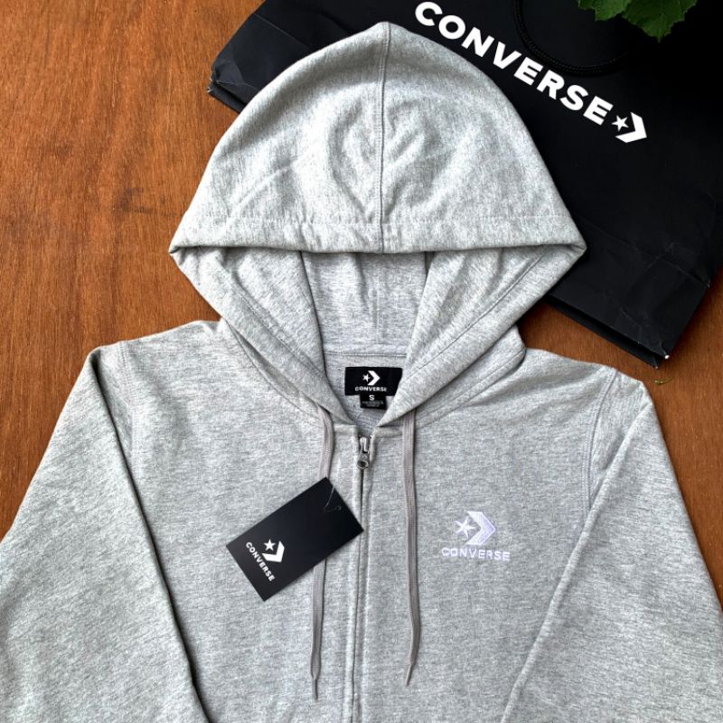 ZipHoodie CONVERSE ORIGINAL100% Left Cevron Grey/JAKET CONVERSE ORIGINAL/JAKET CONVERSE/CONVERSE ORI