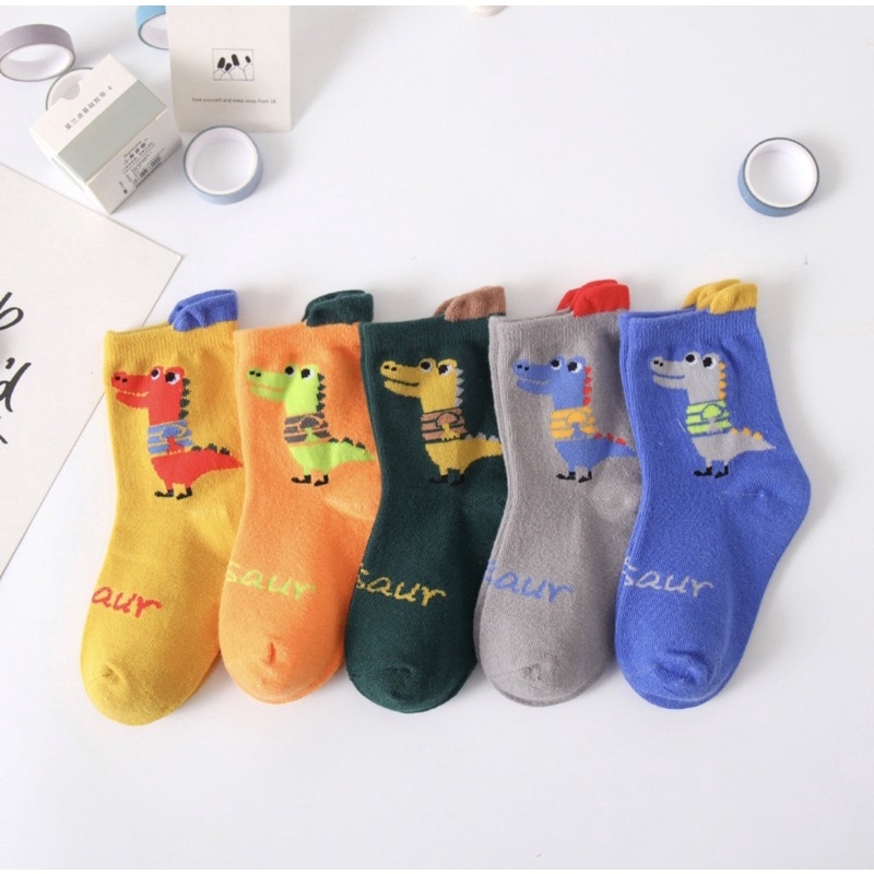 Kaos Kaki Motif Dino Dinosaurus Anak Laki Laki / Boy Kid Socks