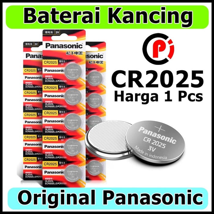 Original Panasonic Battery Baterai Batere Kancing Coin CR2025 CR 2025