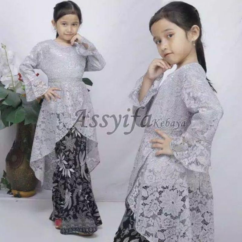 REAL PICT SETELAN KEBAYA ANAK PESTA/AURORA BRUKAT ANAK/DRESS BRUKAT ANAK