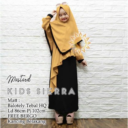 gamis anak perempuan/gamis/baju gamis anak perempuan/gamis anak pakaian muslim anak perempuan/sierra