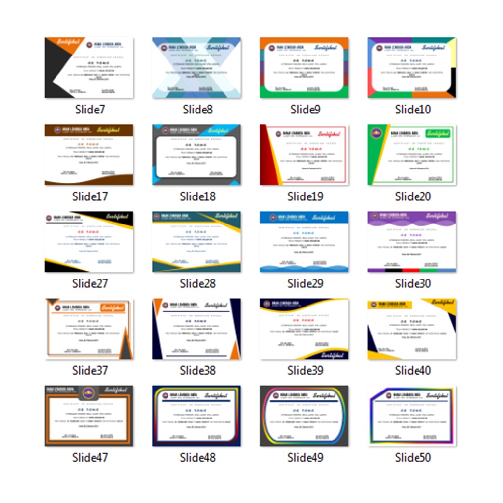 50 Template Sertifikat Format PPT (Powerpoint ) Siap Edit