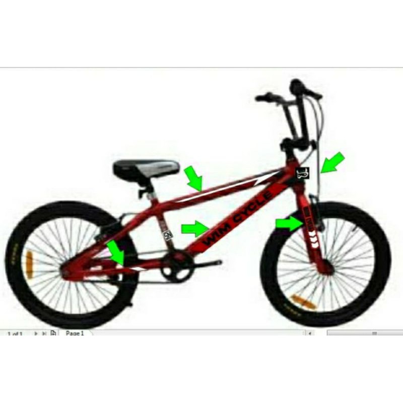 DECAL STICKER SEPEDA WIMCYCLE anak . BMX.
