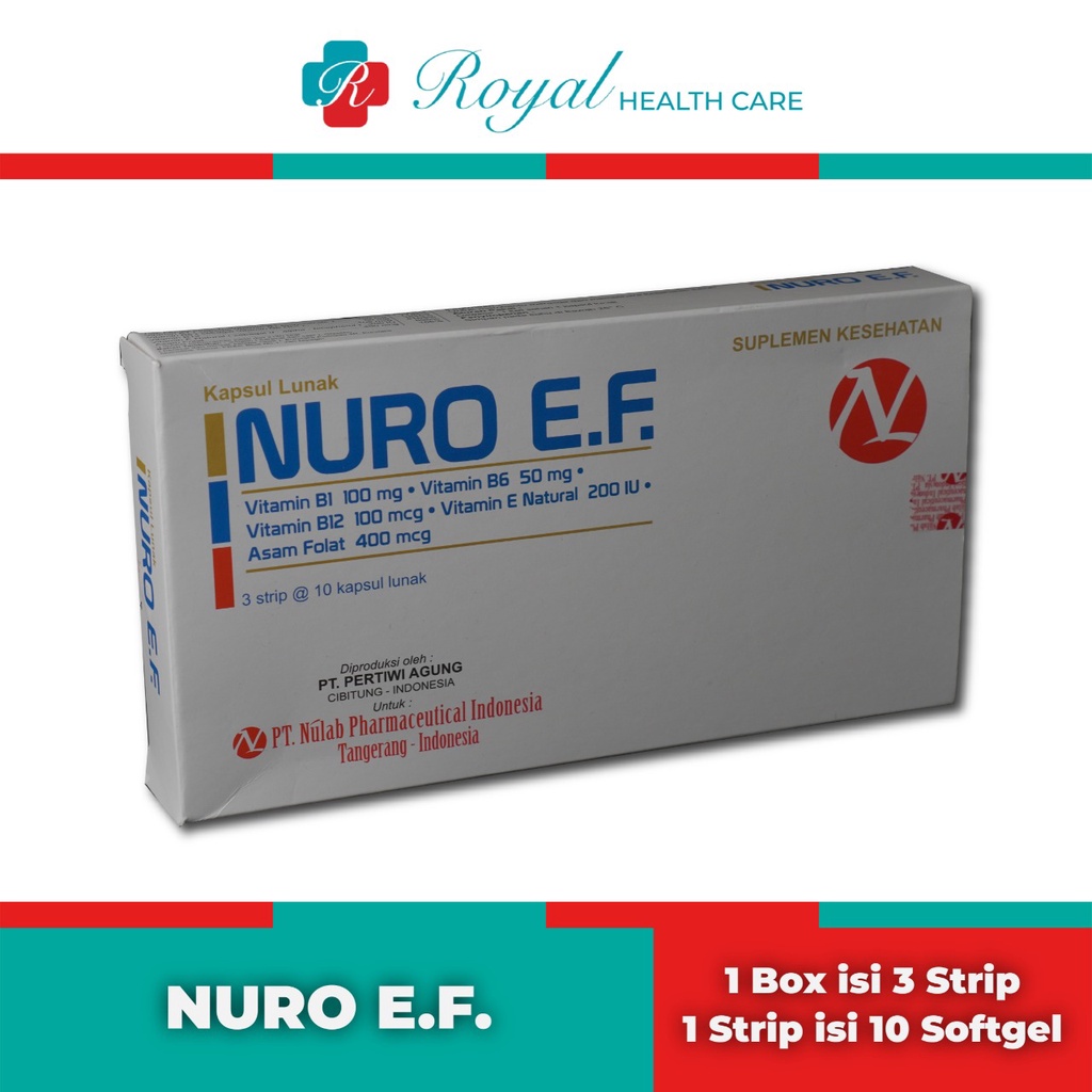 NURO E.F STRIP isi 10 Softgel Multivitamin B1, B6, B12, E, Asam Folat