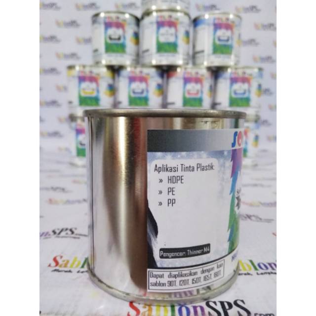 Tinta Sablon Plastik HDPE PE PP 200 gr Hitam Basis Minyak Solvent Based Black Ink