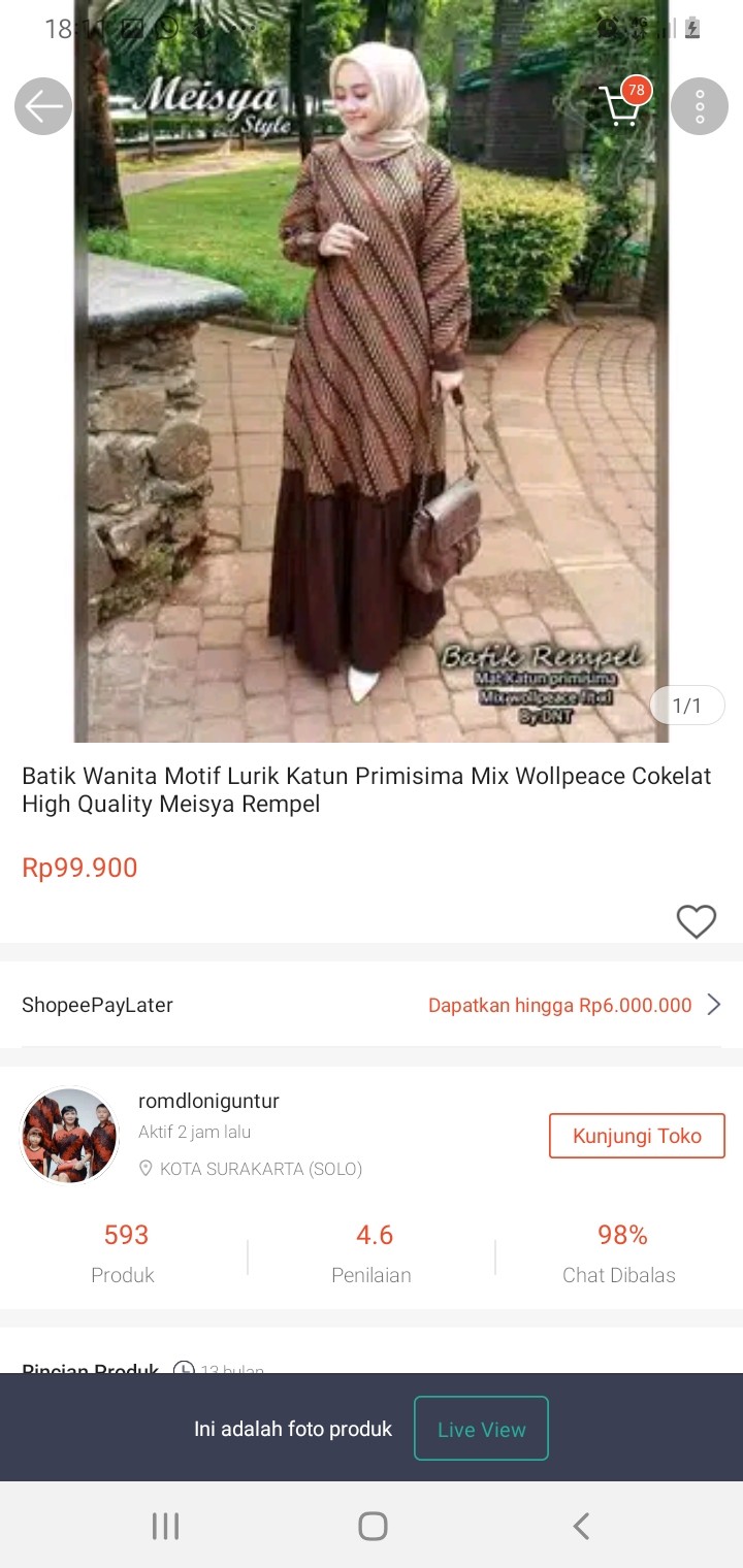 Batik Wanita Motif Lurik Katun Primisima Mix Wollpeace Cokelat High Quality Meisya Rempel