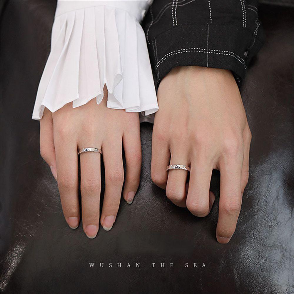 Wonder Couple Rings Hadiah Anniversary Perhiasan Kekasih Pernikahan Romantis S925 Perak Berlapis